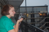 taking pictures off the balcony in the rain