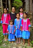 1283 Kam girls and elder in traditonal clothes.