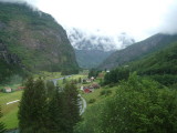 Norwegian village shot from the train
