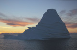 Scoresbysund sunset and iceberg 1