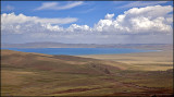 the sun shine again after the pass and Lake Namtso could be seen in distant [؍