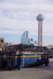 Ground Zero-Renunion Tower is aprox 3/8ths of a mile across I-35-debri was found in their parking lot