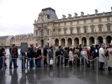 Line to check bags.