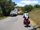 Road work delay.