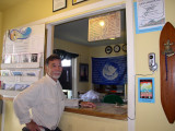 Geno waiting for coffee.