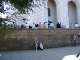 Outside main mosque, Almaty. Friday prayers