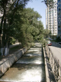 One of the little rivers that run down through Almaty