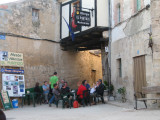 Enjoying conversation and a refreshment after the day's walk