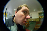 Fisheye view of Jason Molenda