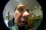 Fisheye view of Jason Molenda