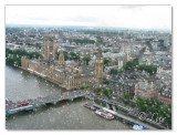 View from The London Eye. It was drizzling outside.