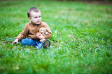 Boy, Ball, and Bear