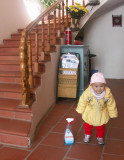 Foyer and junior employee, Cat Cat Hotel