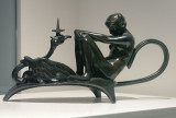 Bronze candleholder: Leda and the Swan