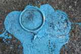 Spilled blue paint