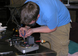 Brett, placing glass elements into the Stumpsucker