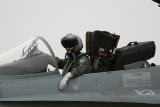 Hornet driver wearing the new Boeing JHMCS