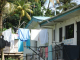 Clothes hung out to dry in the gentle tradewind breeze.