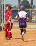 Katelyn Scores from 1st with the (eventual) game winning run