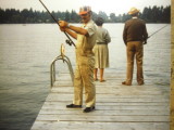 Dad fishing with Marys mum and dad