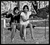 girls on swing