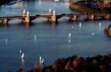 Longfellow Bridge and Red Line T Train