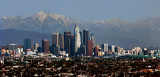 Downtown LA and the San Bernardino Mountains