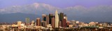 Downtown Los Angeles and Snow Covered San Bernardino Mountains