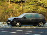 Surprised by ice on road