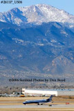 Skywest Airlines (United Express) Canadair CRJ-700 N730SK with Pikes Peak in the background airline aviation stock photo #2611P