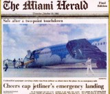 1983 - The Miami Herald - Northeastern B727-21 N357PA landing incident and evacuation