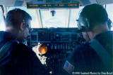1990 - CDR Bill Hayes (left) and co-pilot on USCG HU-25 Falcon flight from CG Air Station Savannah to NAS Guantanamo Bay