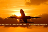 2007 - American Airlines B757-223 takeoff at sunset airline aviation stock photo #3076