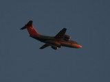 Rather grainy photo of NW ARJ-100 flying towards HPN in low light condition