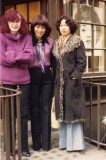 Patricia Ahern (with her aubergine crazy color hair) 1975!! with student and translator.
