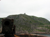 Fort Amherst:  Looking down a gun to Cabot Tower