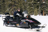 1996 - Karen on snowmobile tour near Breckenridge