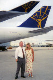 1998 - Don and Brenda with an Atlas Air B747 freighter at Miami International Airport