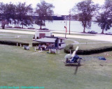 1975 - landing at the Watson Island heliport with Dodge Island in the background
