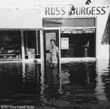 1947 - Rose Farrell Taylor in front of Ross Burgess Ice Cream Store after the Flood of 1947