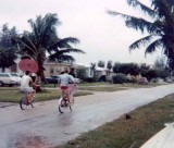 1960s - neighborhood kids enjoying high winds on W 17th Street, Hialeah