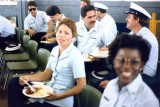 1985 - YN2 Liz Fortner and YN3 Cynthia Murray and a group of reservists at CG Air Station hangar