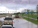 DRIVING THROUGH FLOOD FROM PREVIOUS DAY