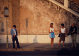 Bus stop next to the Campidoglio, Rome, 1982.