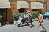 Italian cop on a Vespa scooter