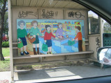 17 september Bus stop art in Dorset Rd