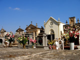 crowded cemetary