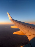 Sunrise over the wing