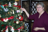 Mom decorating the tree