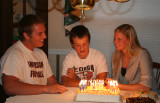 tyler - 17 candles, matt - 14 candles, alex - 20 candles